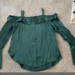 Green Satin Blouse